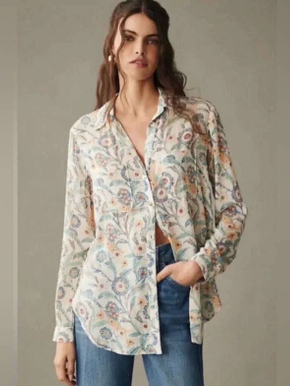Anthropologie Pilcro Romy Relaxed Button Down